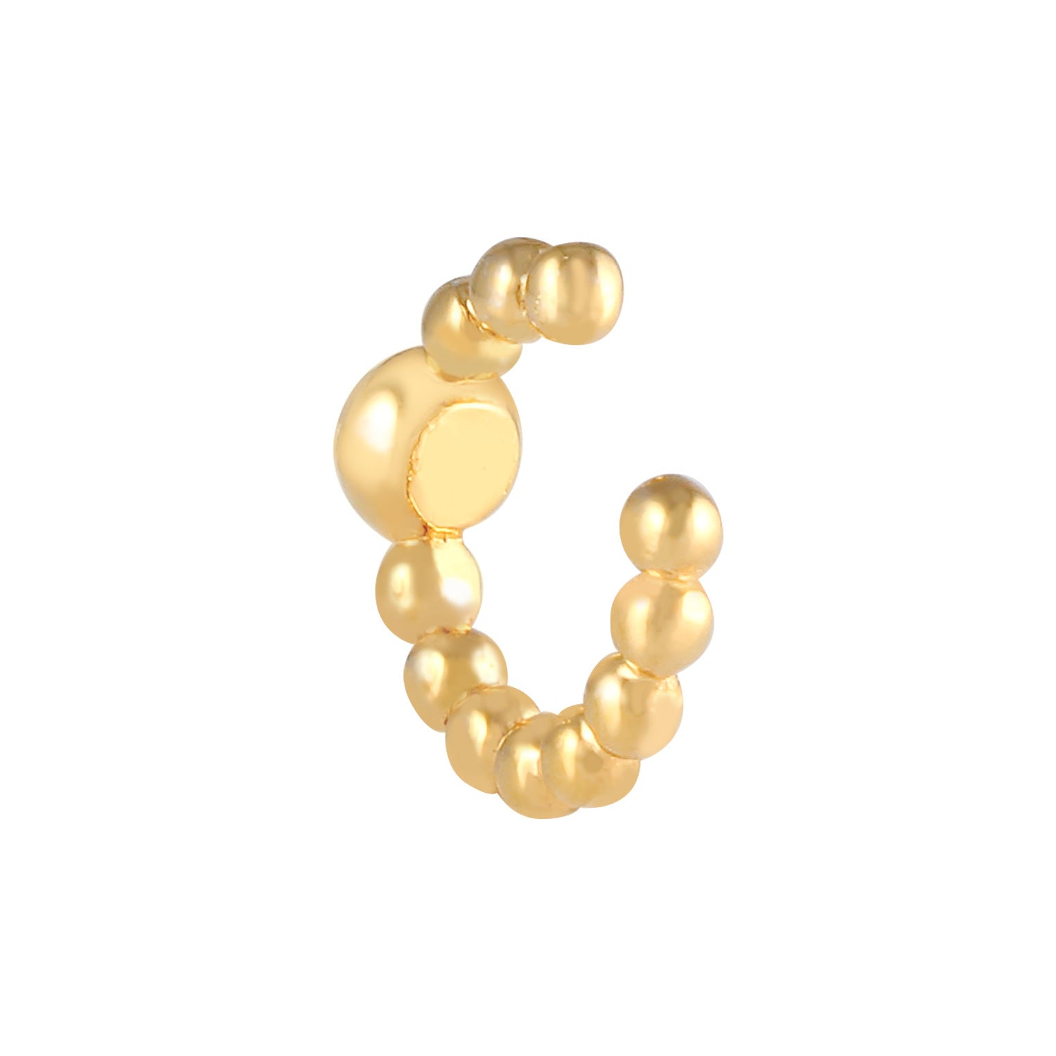 Gold - Elli | Single Earcuff | Mondstein ( Weiß ) | 925 Sterling Silber vergoldet