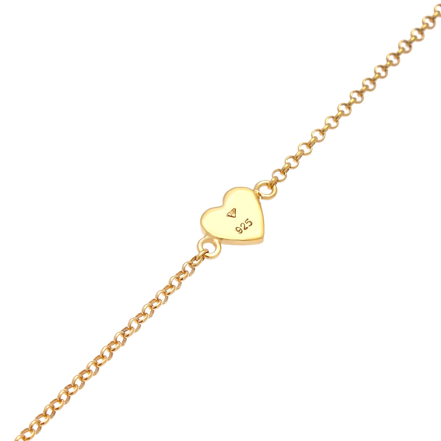 Gold - Nenalina | Fußkettchen Herz | 925 Sterling Silber vergoldet