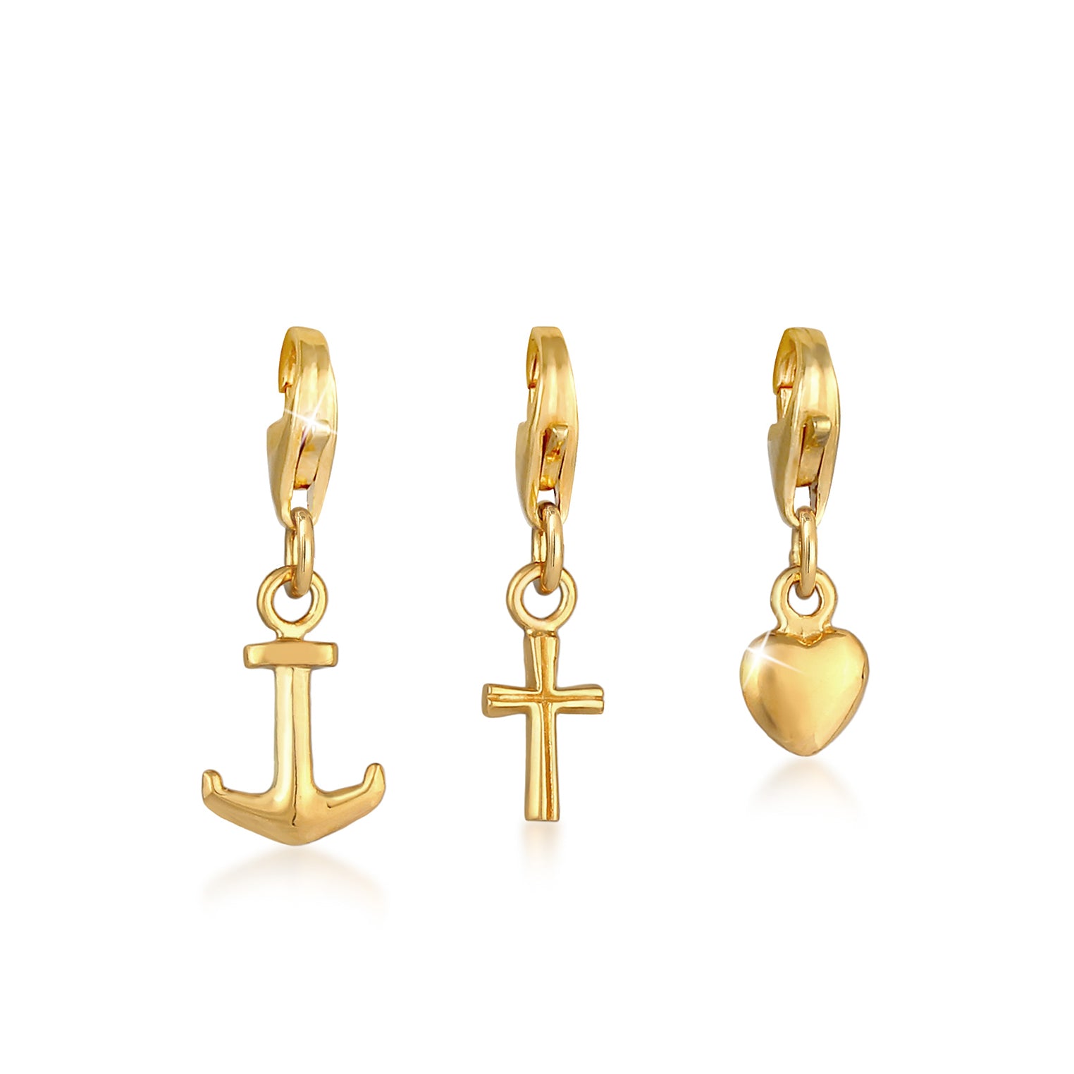 Gold - Nenalina | Charm Anker | 925 Sterling Silber vergoldet