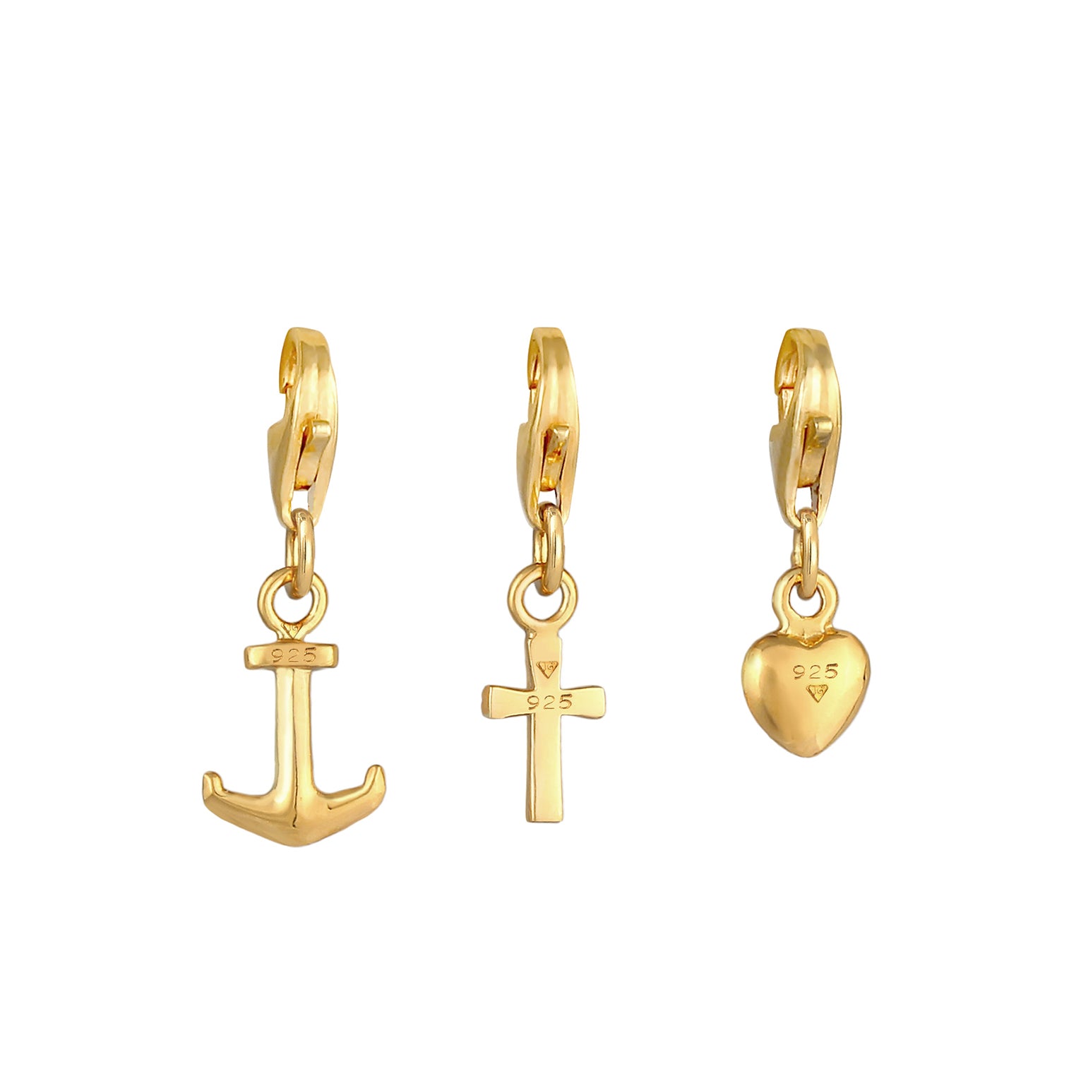 Gold - Nenalina | Charm Anker | 925 Sterling Silber vergoldet