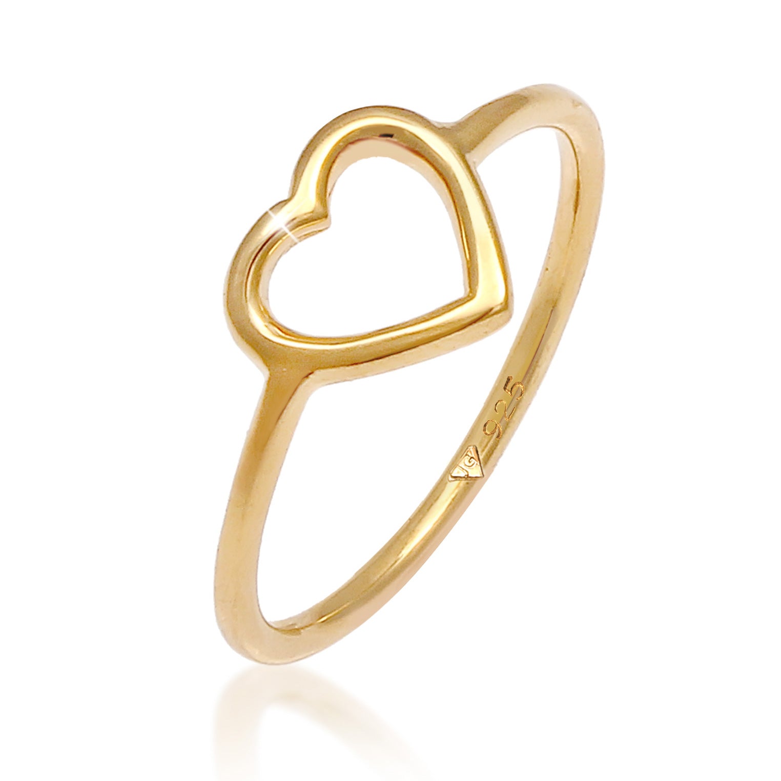 Gold - Elli | Ring Herz | 925 Sterling Silber vergoldet