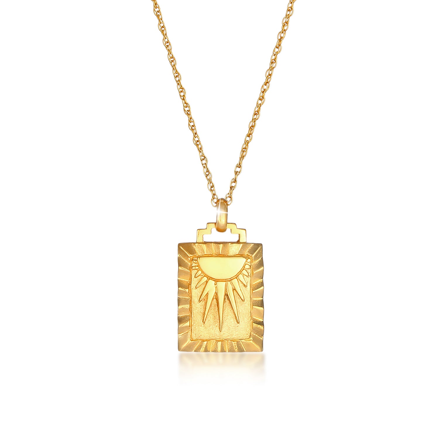 Gold - Elli | Halskette Sonne | 925 Sterling Silber vergoldet