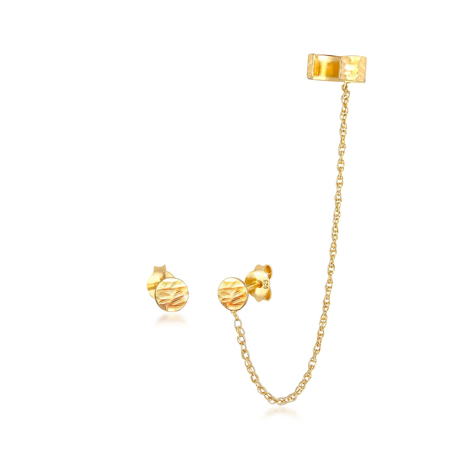 Gold - Elli | Ohrhänger Ear Chain | 925 Sterling Silber vergoldet