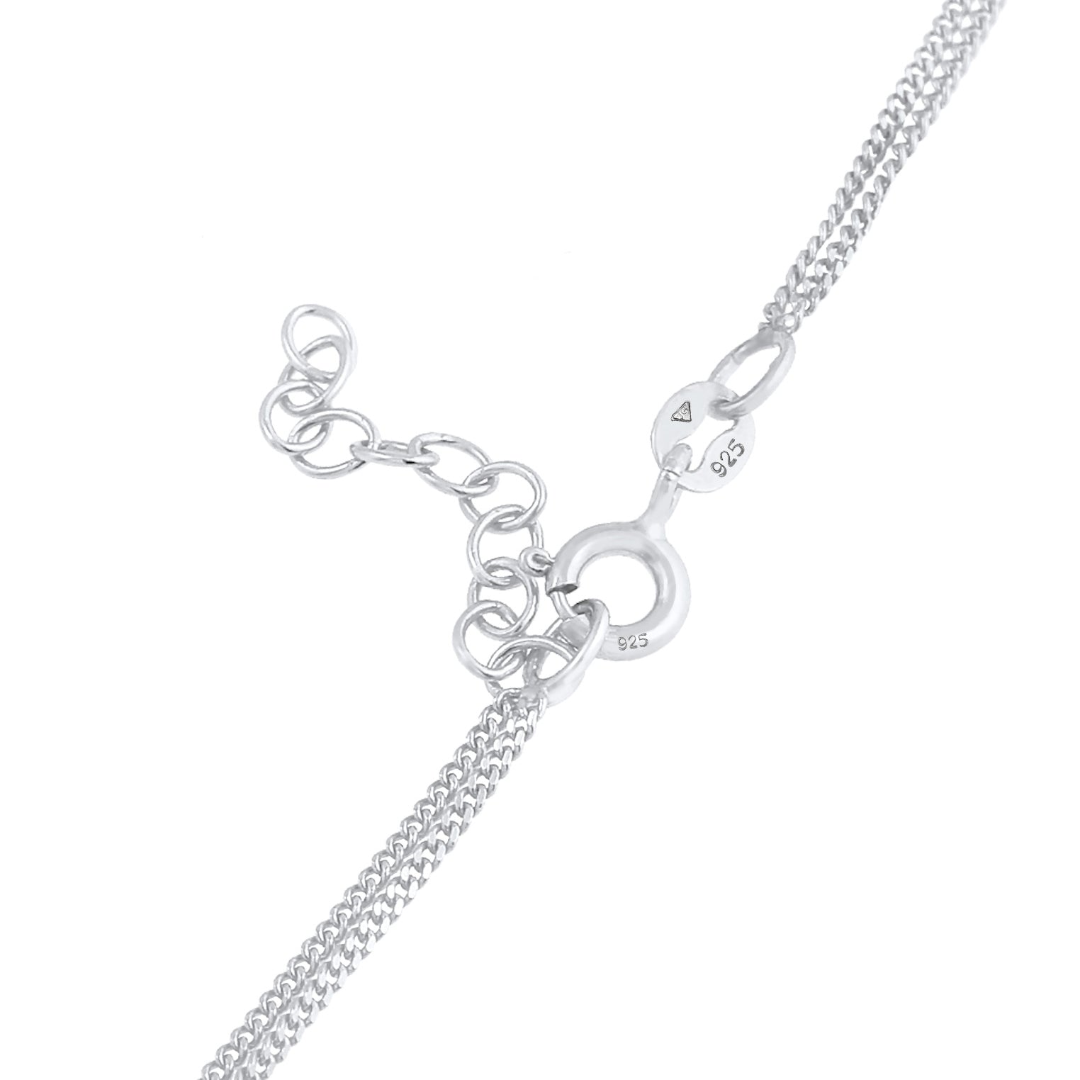 Silber - Elli | Layer-Halskette Stern Halbmond | 925er Sterling Silber