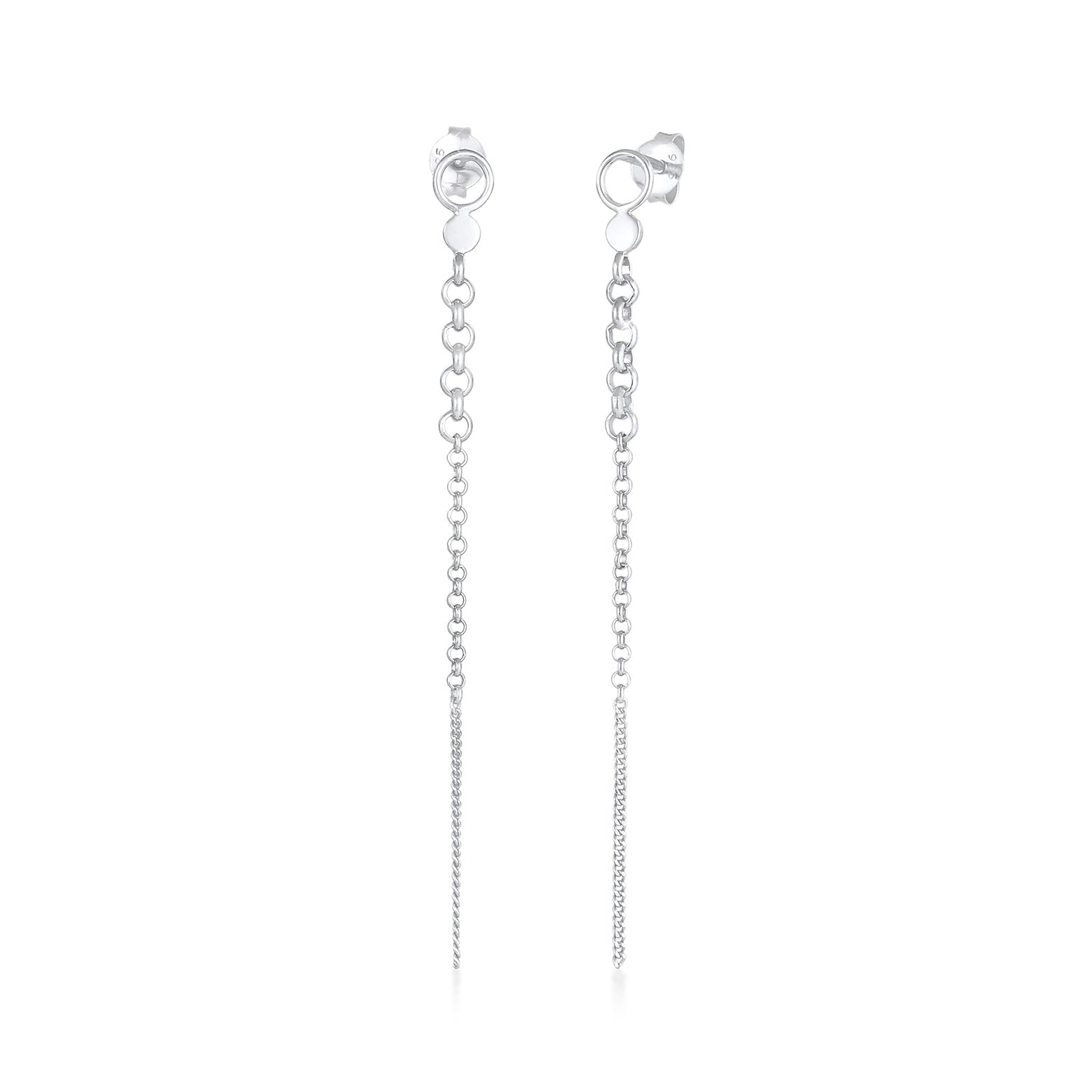Silber - Elli | Ohrstecker Ear Chain | 925er Sterling Silber