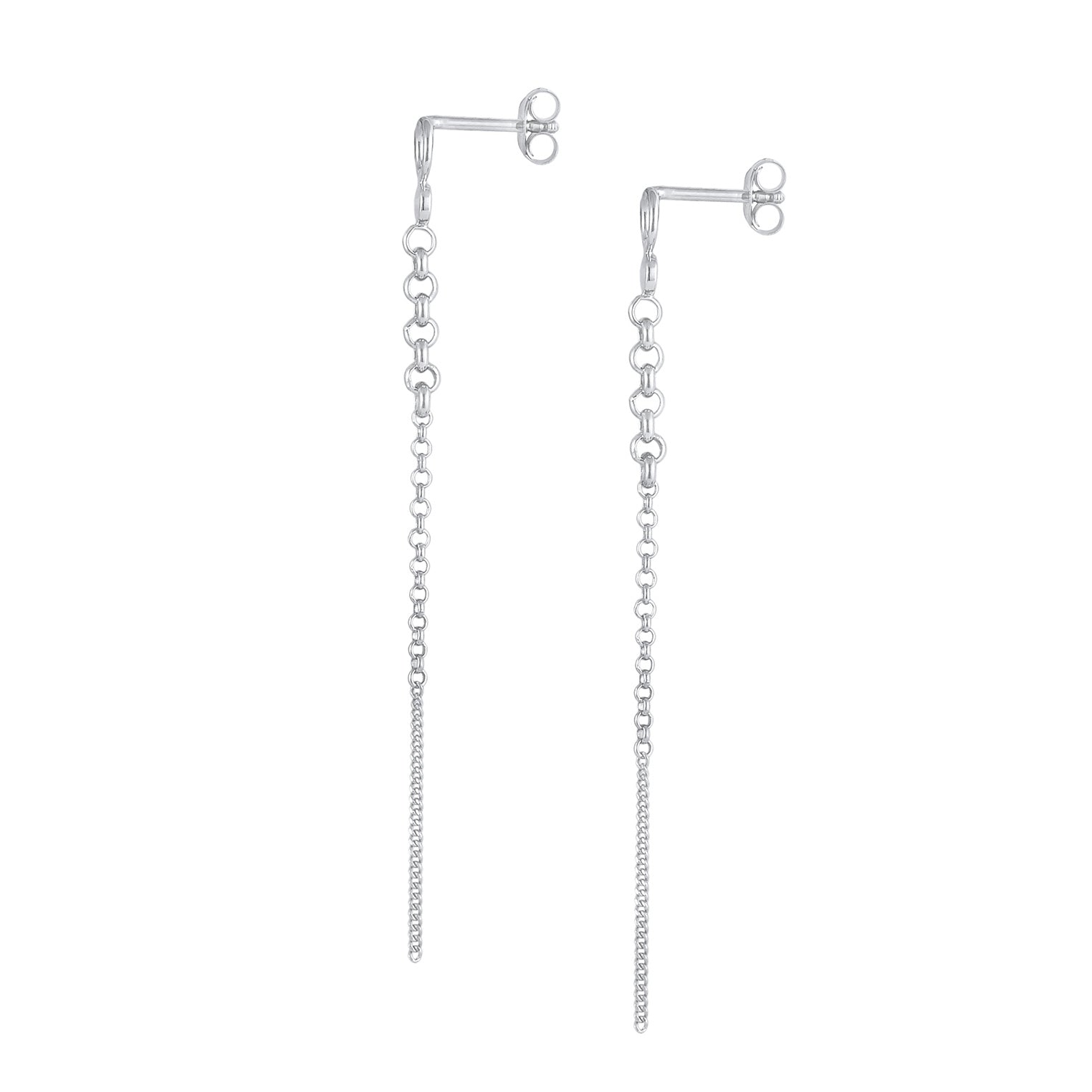 Silber - Elli | Ohrstecker Ear Chain | 925er Sterling Silber