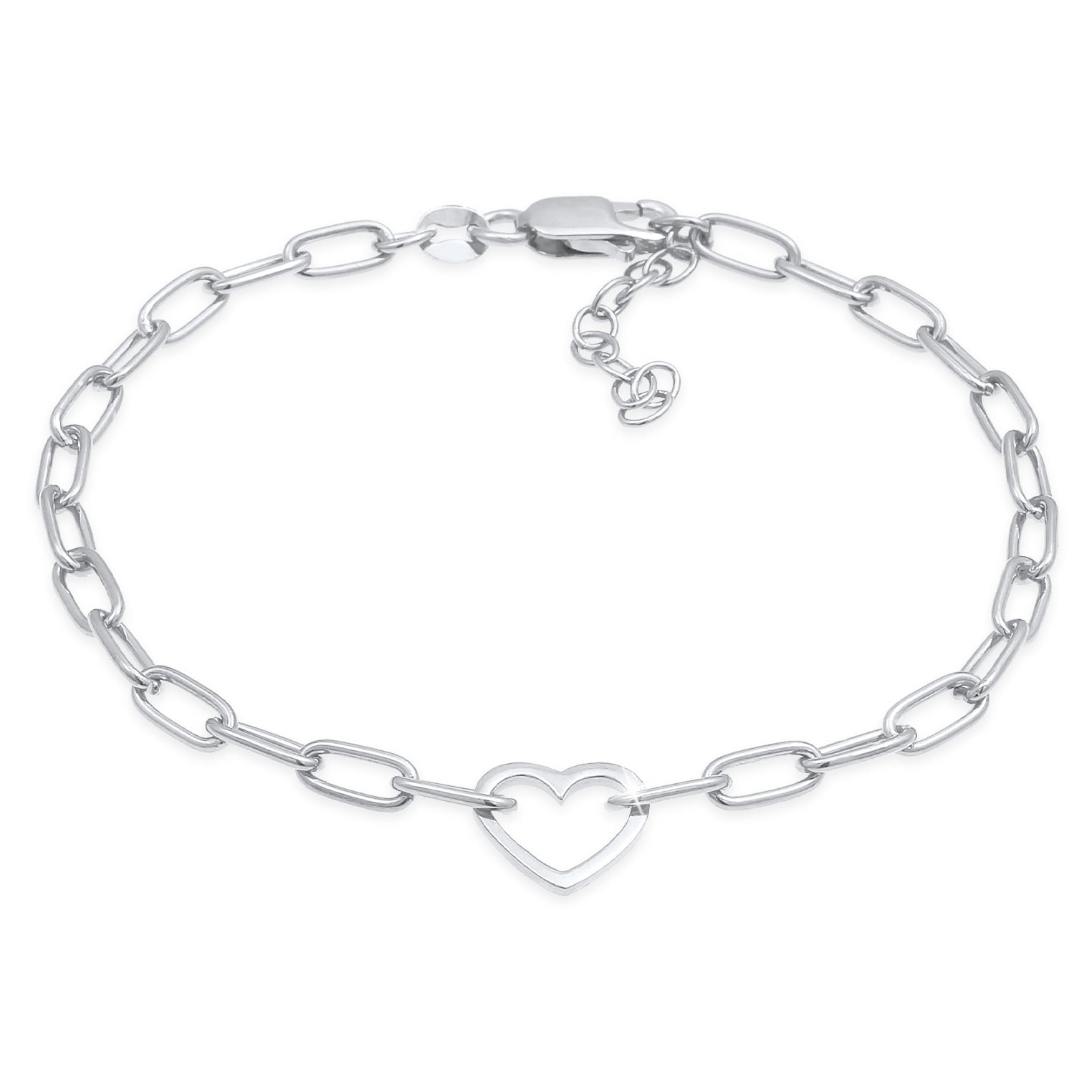 Silber - Elli | Glieder-Armband Herz | 925er Sterling Silber