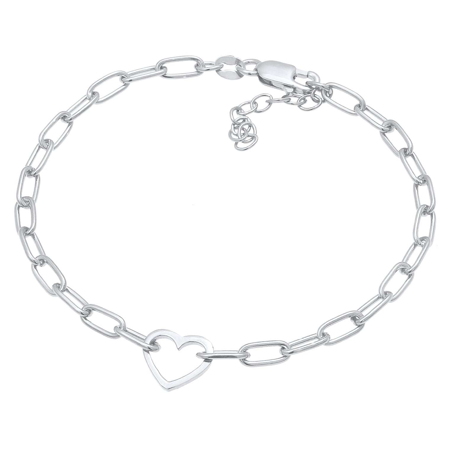 Silber - Elli | Glieder-Armband Herz | 925er Sterling Silber