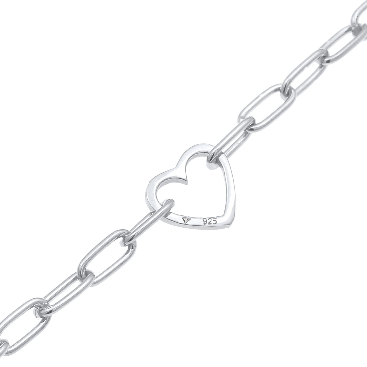Silber - Elli | Glieder-Armband Herz | 925er Sterling Silber