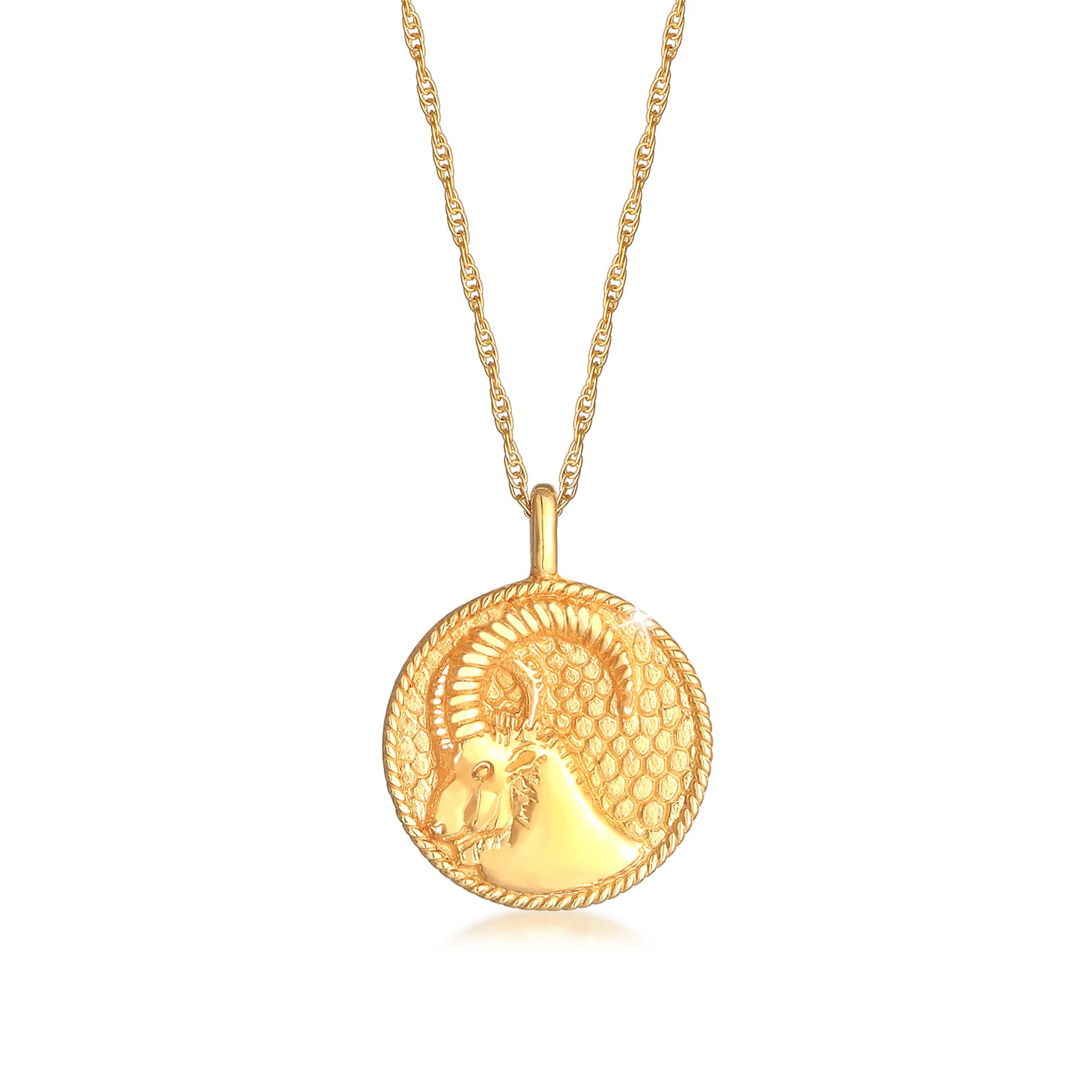 Gold - Elli | Halskette Sternzeichen Steinbock | 925 Sterling Silber vergoldet