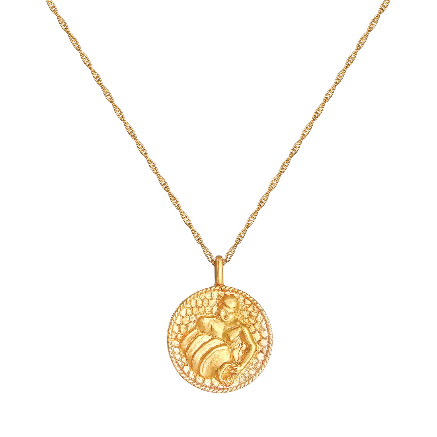 Gold - Elli | Halskette Sternzeichen Wassermann | 925er Sterling Silber vergoldet