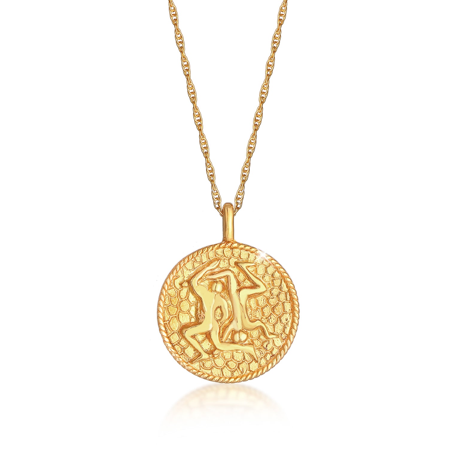 Gold - Elli | Halskette Sternzeichen Zwilling | 925 Sterling Silber vergoldet