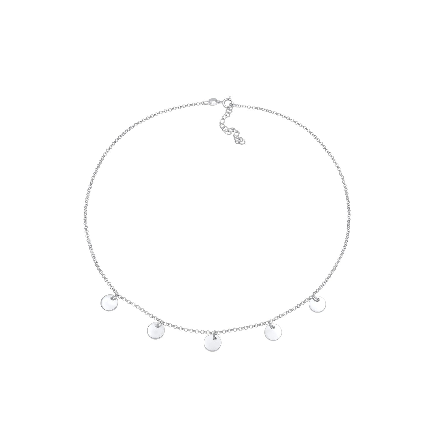 Silber - Elli | Choker Plättchen Anhänger | 925 Sterling Silber
