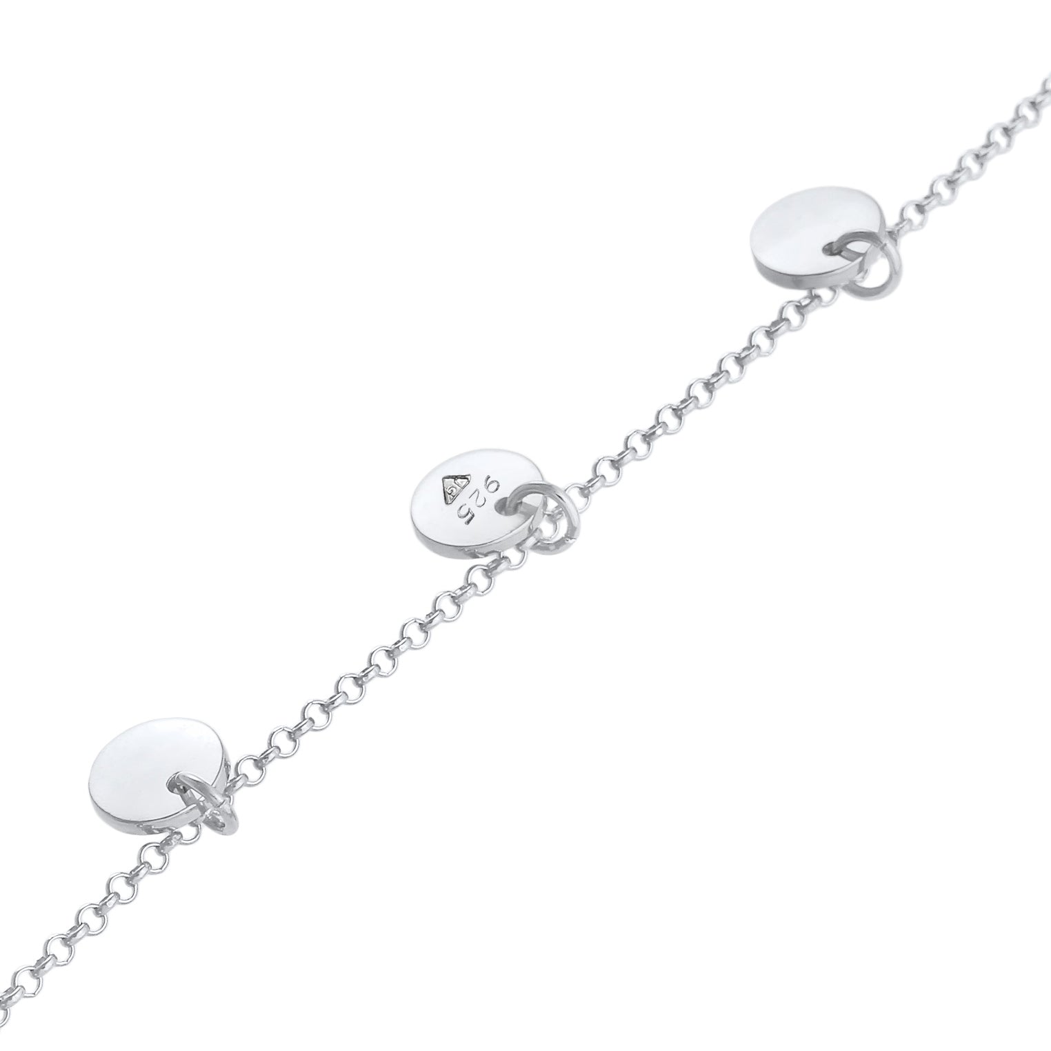 Silber - Elli | Choker Plättchen Anhänger | 925 Sterling Silber