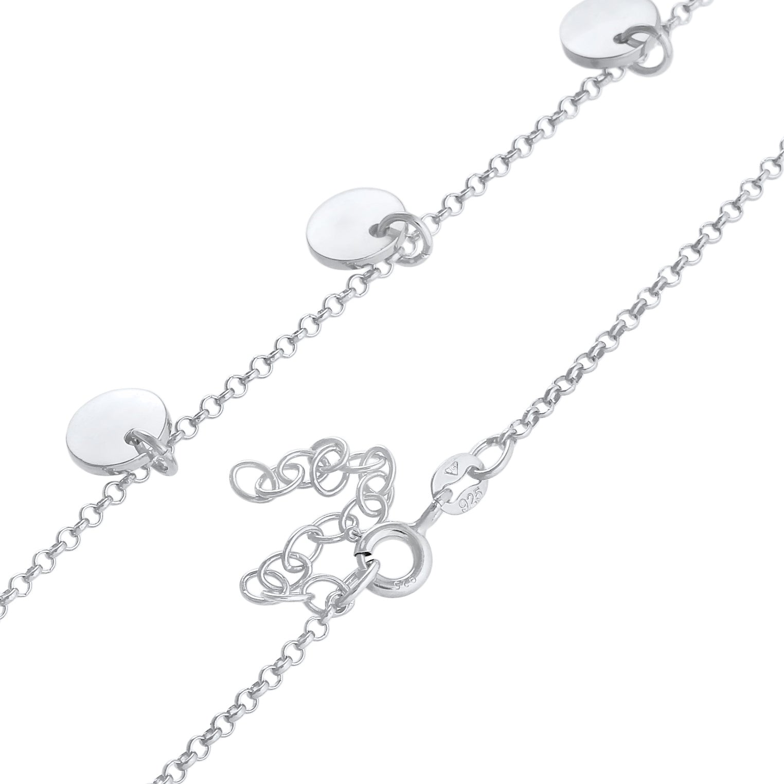 Silber - Elli | Choker Plättchen Anhänger | 925 Sterling Silber