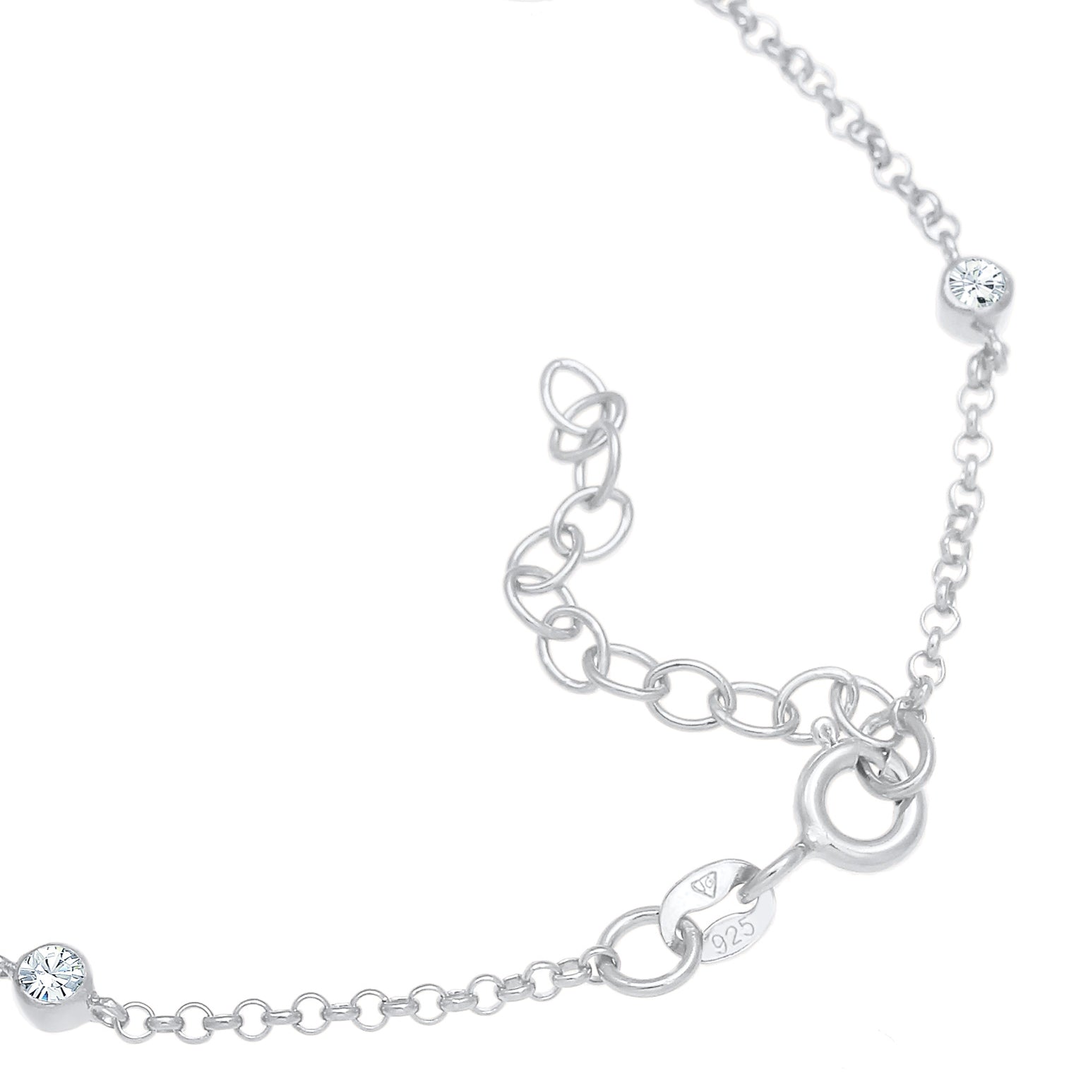 Silber - Elli | Armband Kreis | Kristall (Weiß) | 925er Sterling Silber