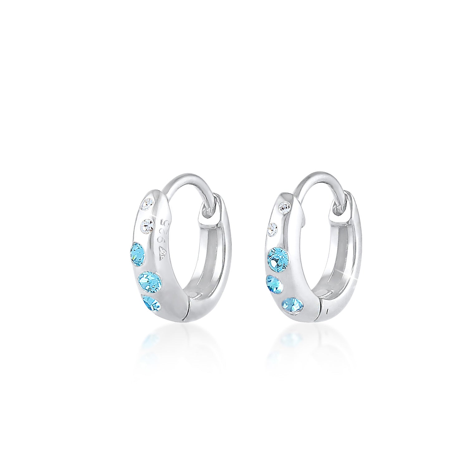 Silber - Elli | Ohrring | Kristall ( Hellblau ) | 925er Sterling Silber