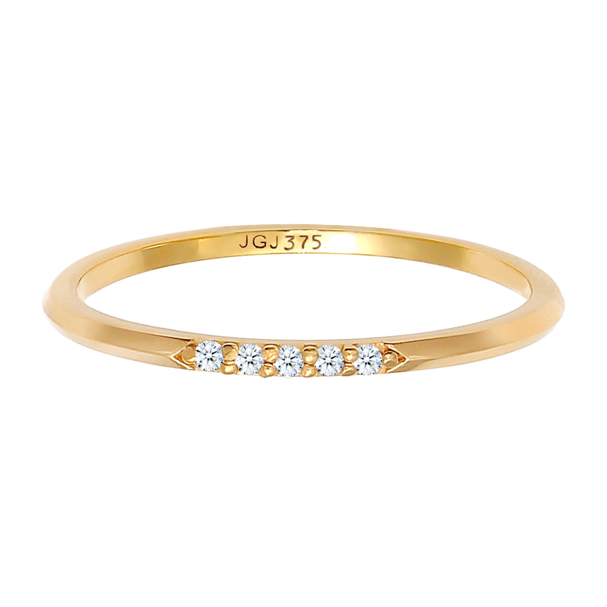 Gold - Elli DIAMONDS | Ringset | Diamant ( Weiß, 0,025 ct ) | 375 Gelbgold