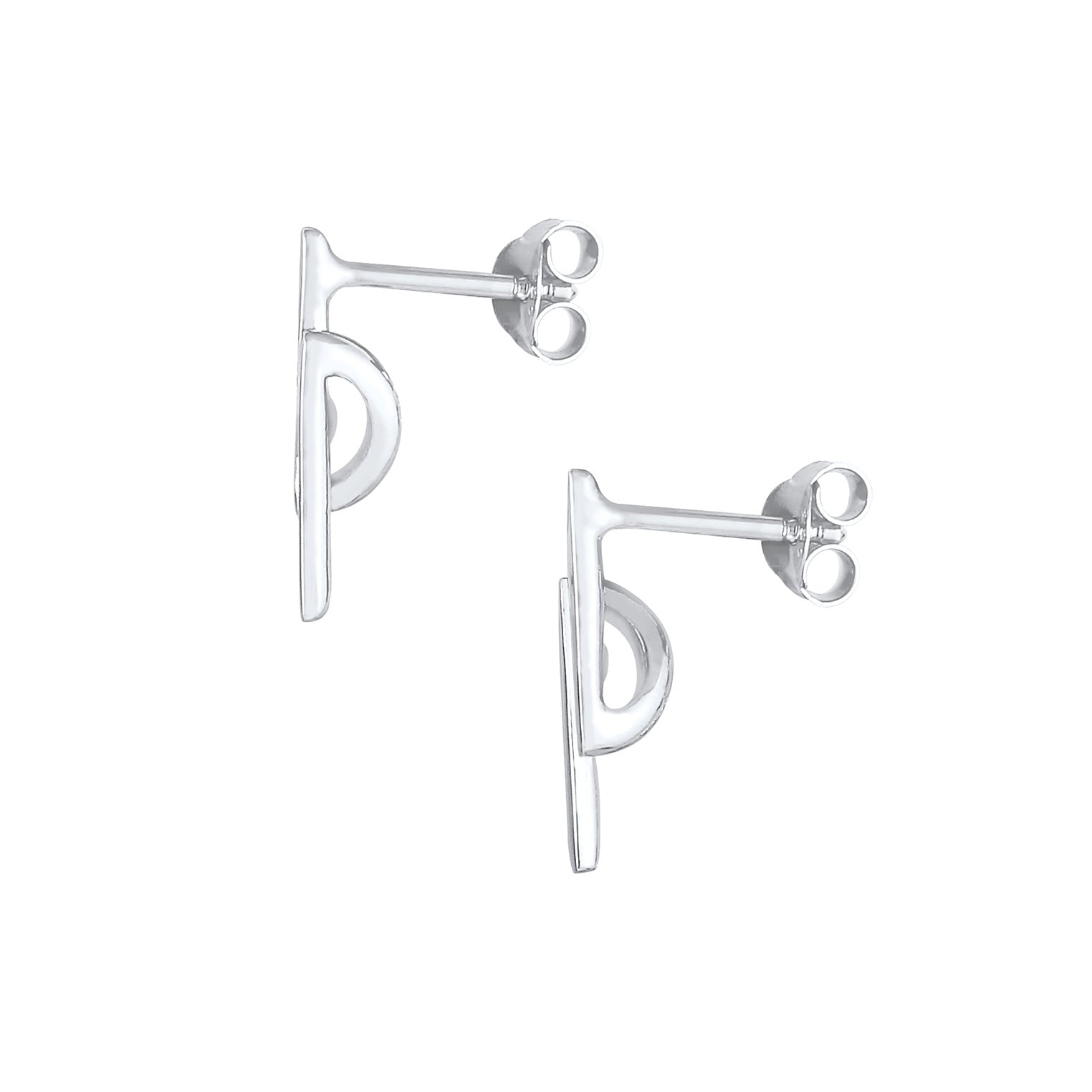 Silber - Elli DIAMONDS | Ohrstecker Geo | Diamant ( Weiß, 0,09 ct ) | 925er Sterling Silber