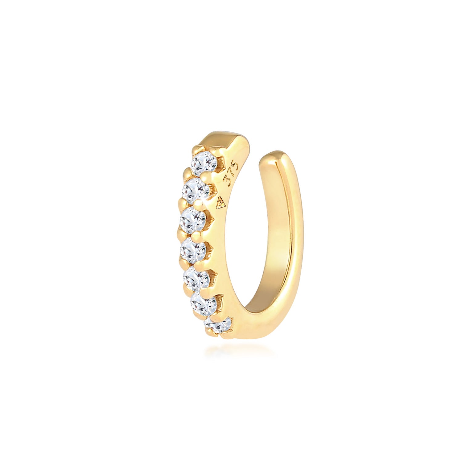 Gold - Elli PREMIUM | Single Earcuff | Topas ( Weiß ) | 375 Gelbgold