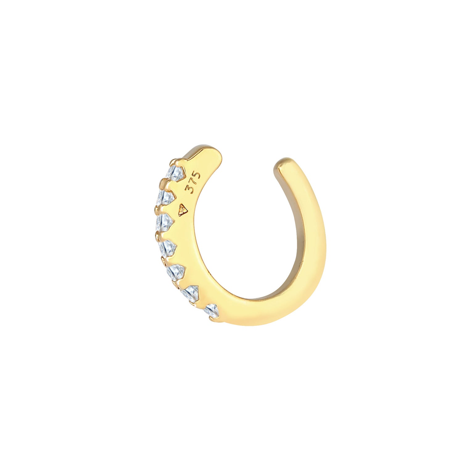 Gold - Elli PREMIUM | Single Earcuff | Topas ( Weiß ) | 375 Gelbgold