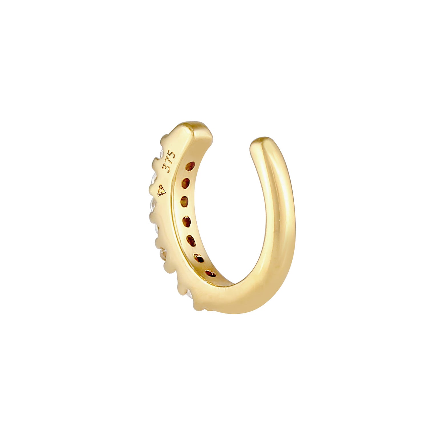 Gold - Elli PREMIUM | Single Earcuff | Topas ( Weiß ) | 375 Gelbgold