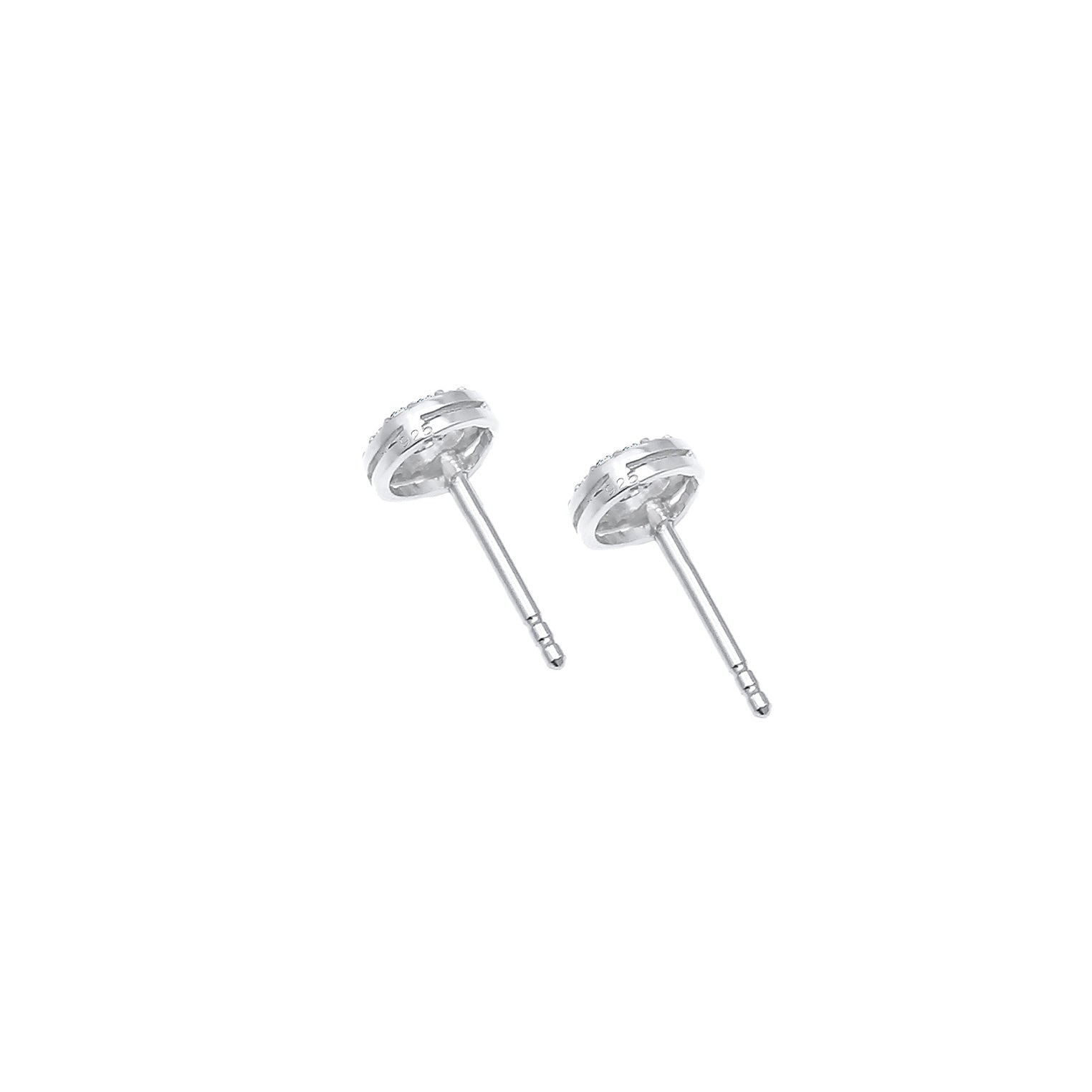 Silber - Elli DIAMONDS | Ohrstecker Kreis | Diamant ( Weiß, 0,13 ct ) | 925er Sterling Silber