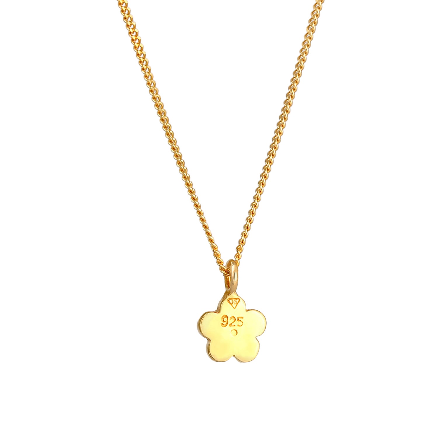 Gold - Elli | Halskette Blume | Mit Kristallen von Swarovski® (Hellblau) | 925 Sterling Silber vergoldet