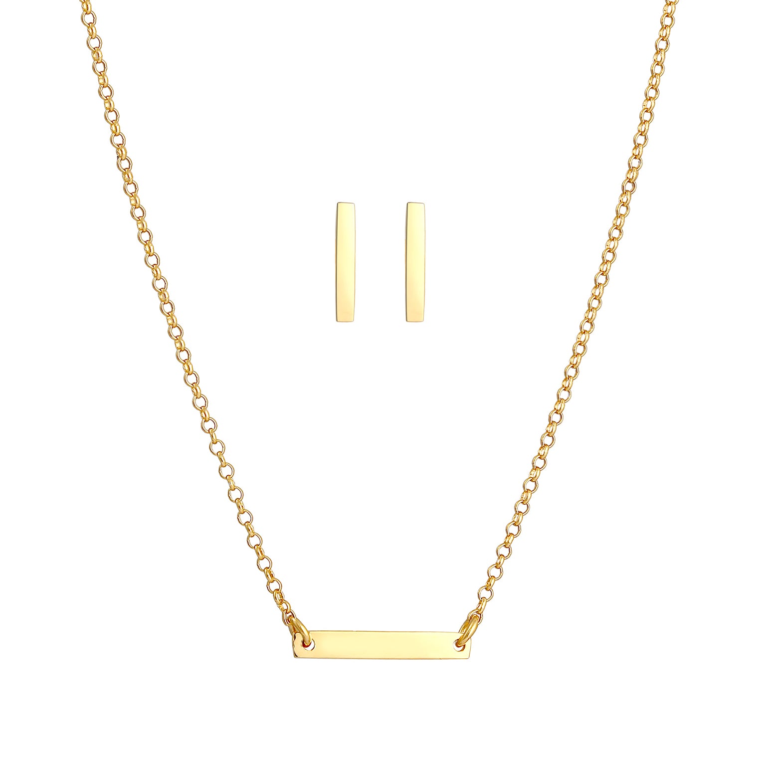 Gold - Elli | Schmuckset  Geo | 925 Sterling Silber vergoldet
