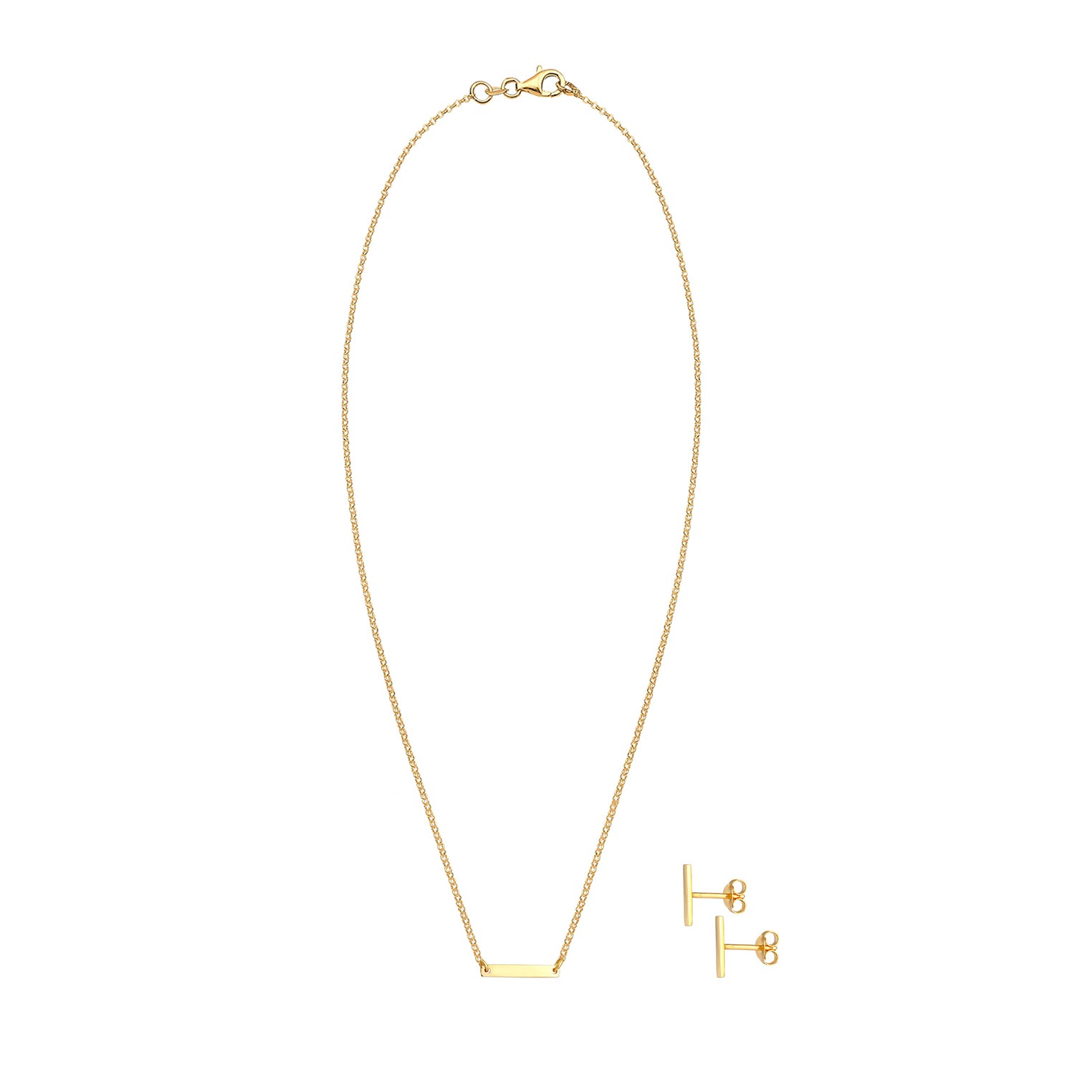 Gold - Elli | Schmuckset  Geo | 925 Sterling Silber vergoldet