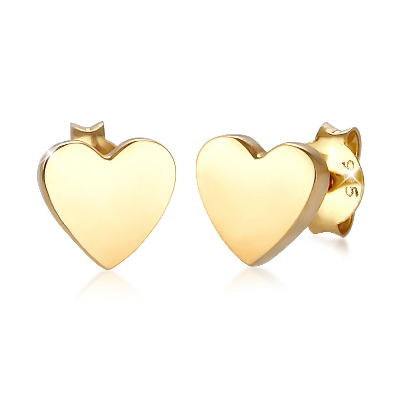 Gold - Elli | Ohrring Herz | 925 Sterling Silber vergoldet