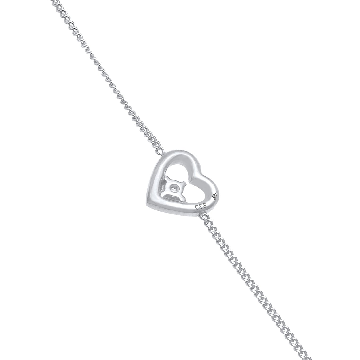 Silber - Elli DIAMONDS | Armband Herz | Diamant ( Weiß, 0,03 ct ) | 925er Sterling Silber