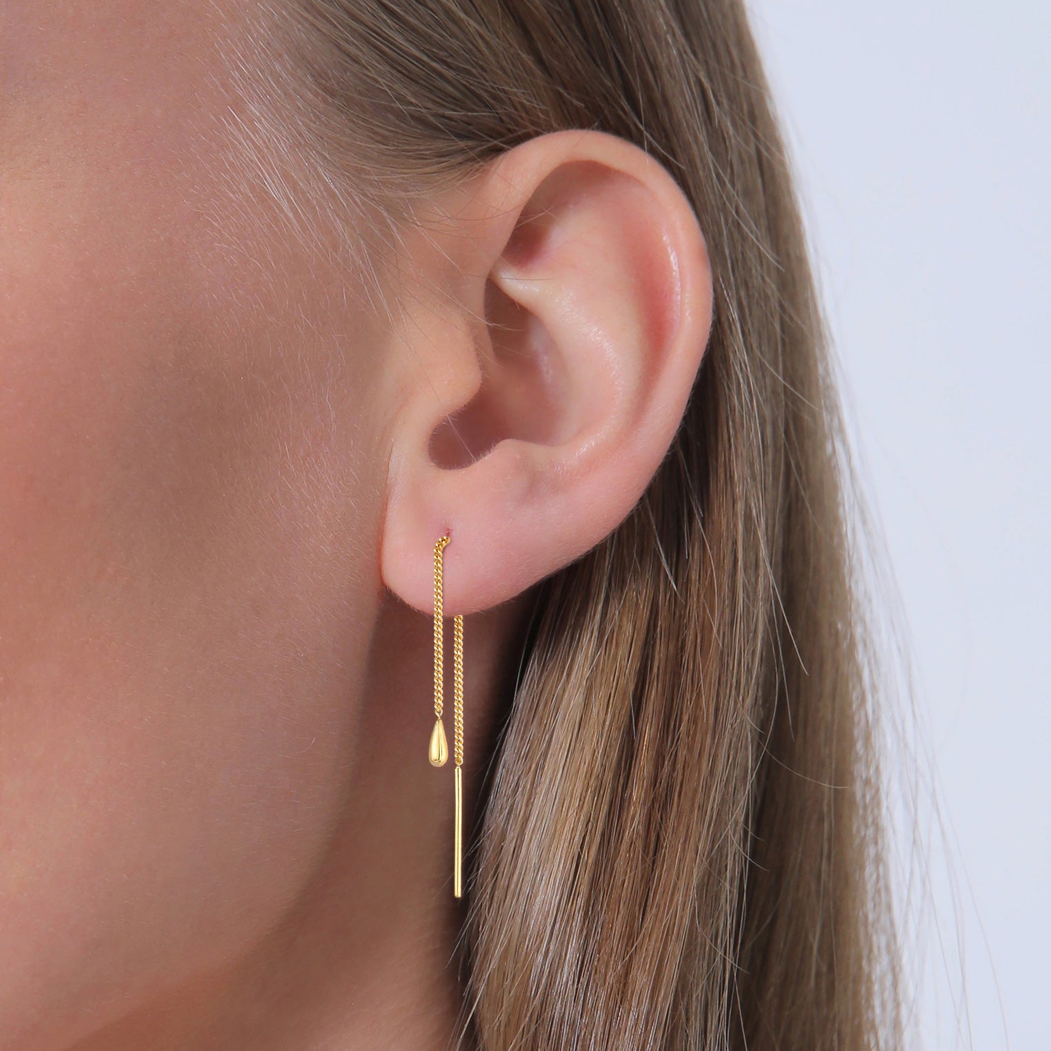 Gold - Elli PREMIUM | Ohrstecker Ear Chain | 375 Gelbgold