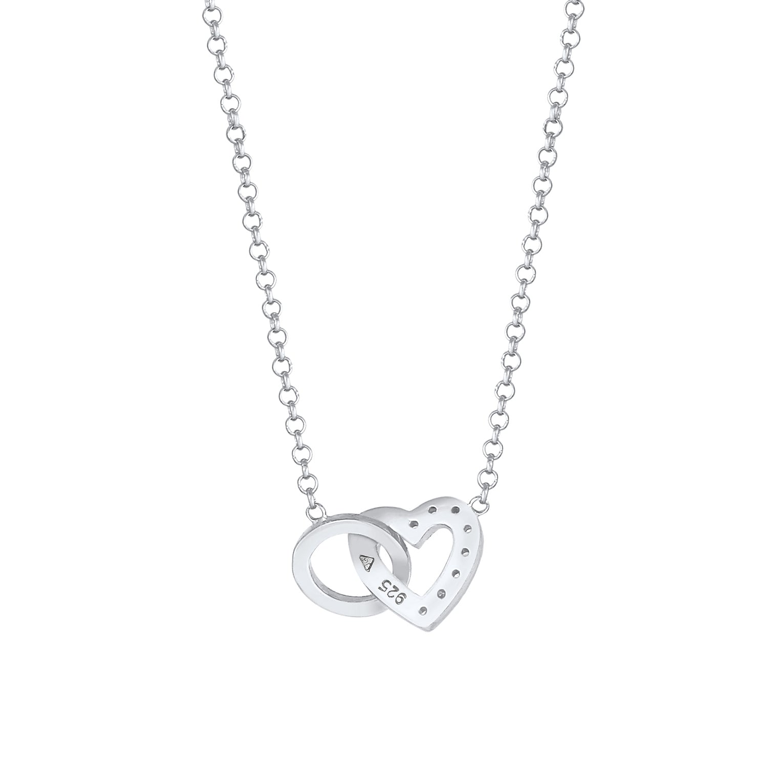 Silber - Elli DIAMONDS | Halskette Herz | Diamant (Weiß, 0,04 ct) | 925er Sterling Silber
