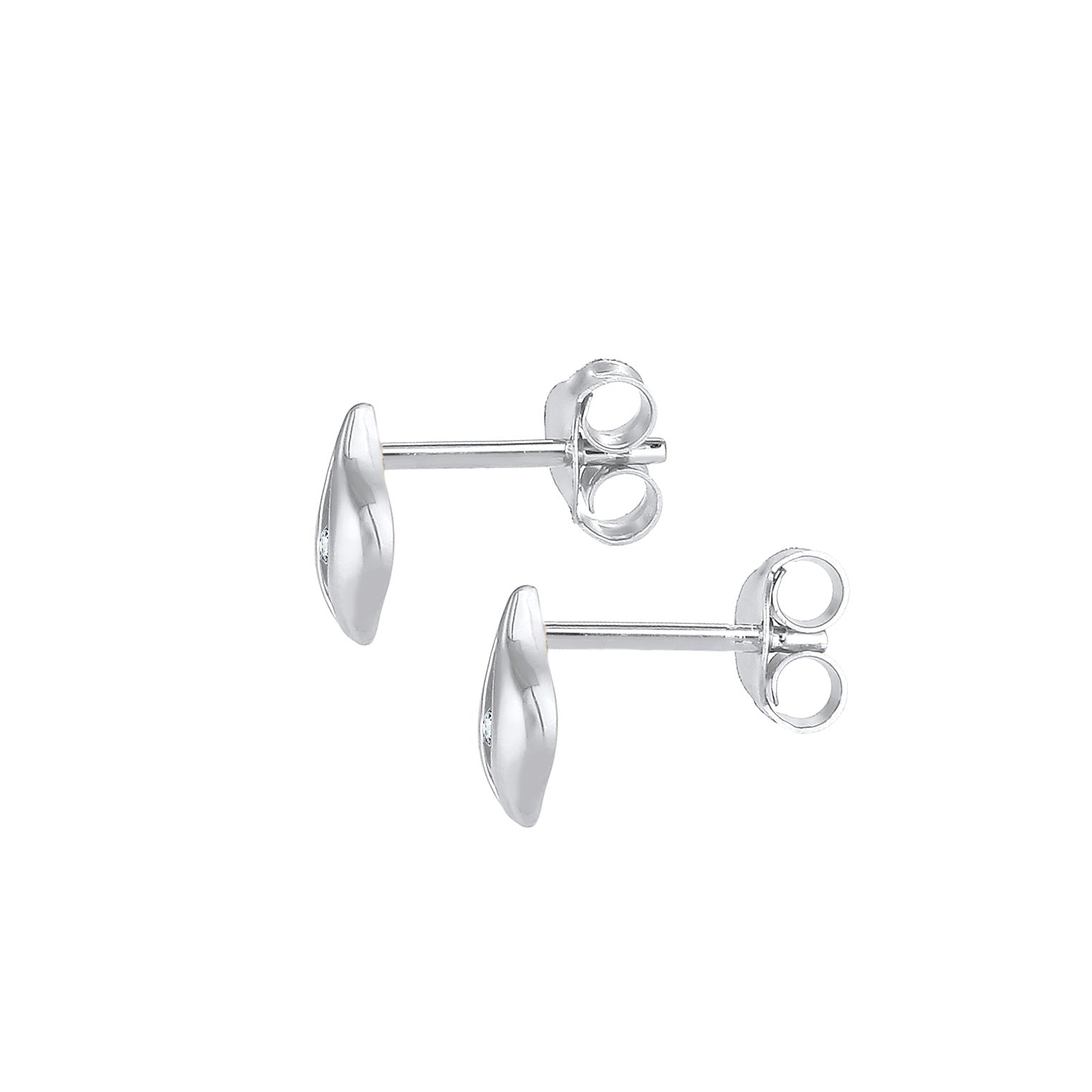 Silber - Elli DIAMONDS | Ohrstecker Tropfen | Diamant ( Weiß, 0,03 ct ) | 925er Sterling Silber