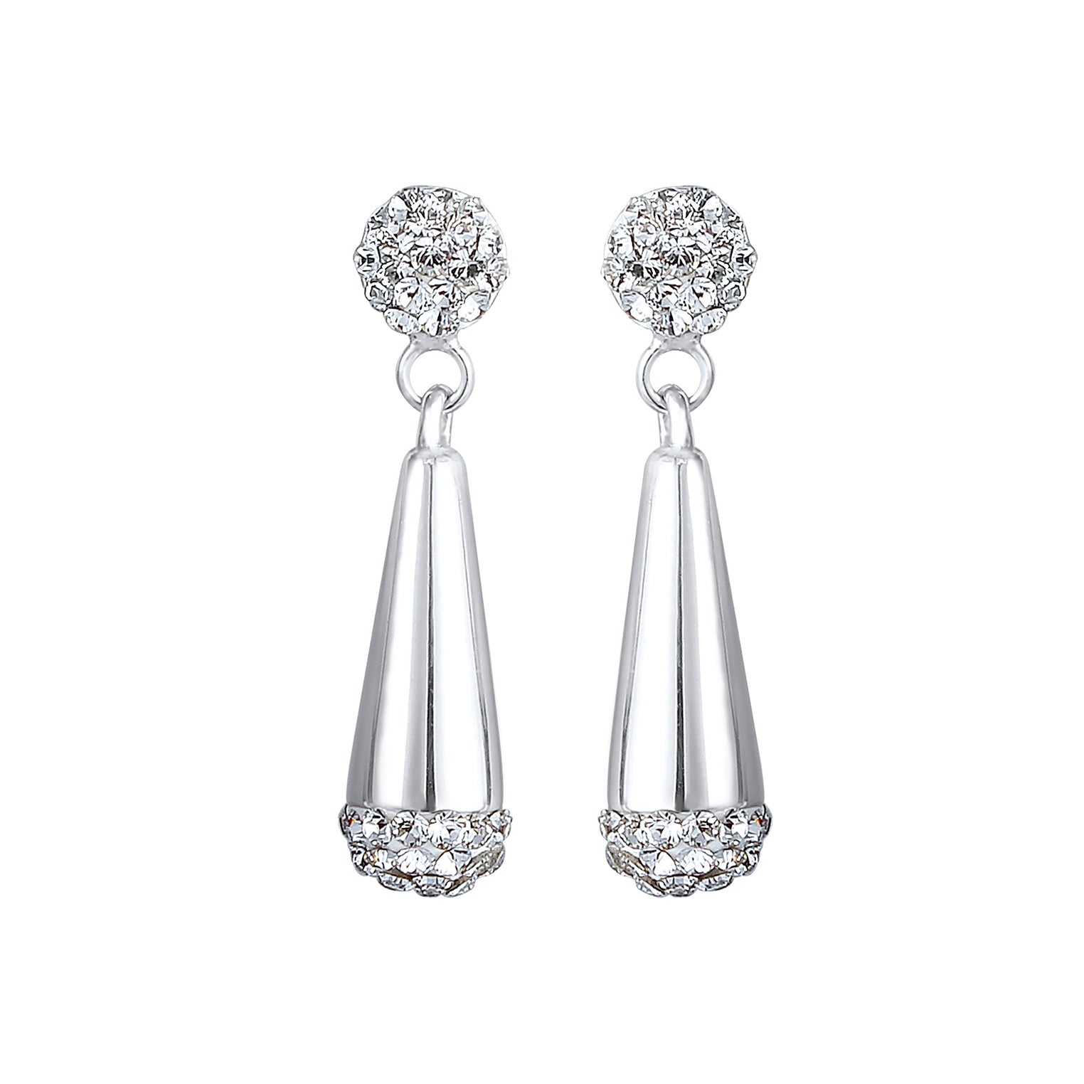 Silber - Elli | Ohrhänger| Kristall ( Weiß ) | 925er Sterling Silber