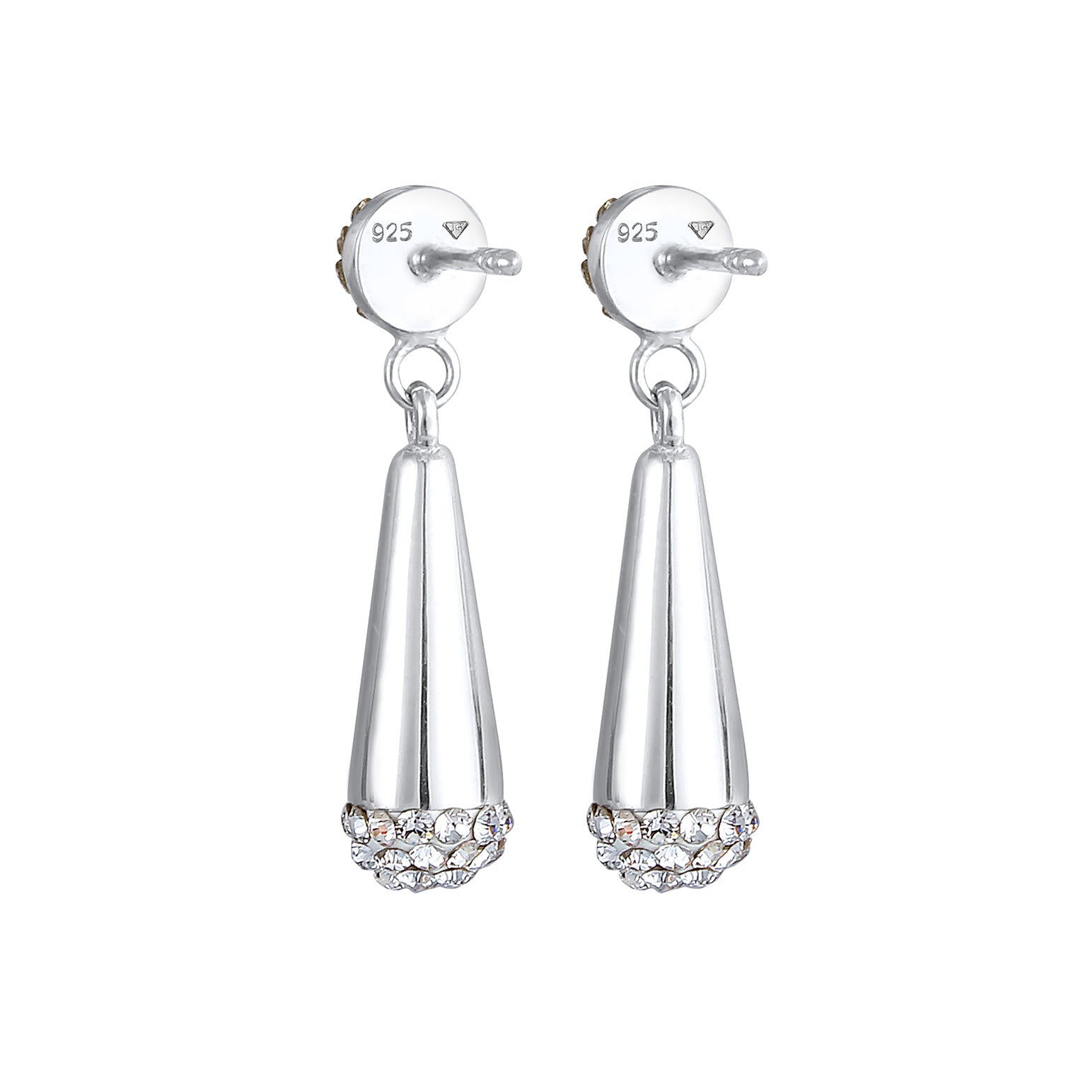 Silber - Elli | Ohrhänger| Kristall ( Weiß ) | 925er Sterling Silber