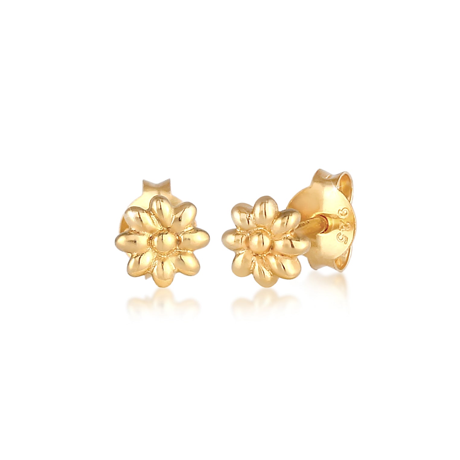 Gold - Elli | Ohrstecker Blume | 925 Sterling Silber vergoldet