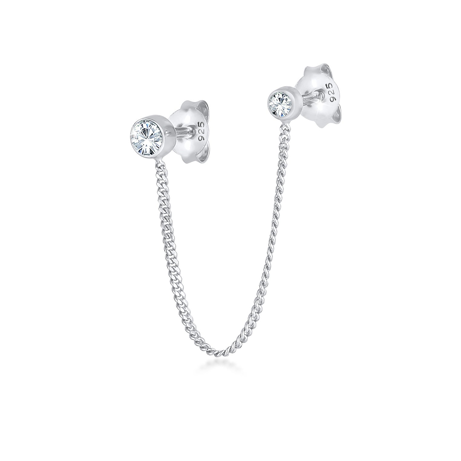 Silber - Elli | Ohrhänger| Mit Kristallen von Swarovski® (Weiß) | 925er Sterling Silber