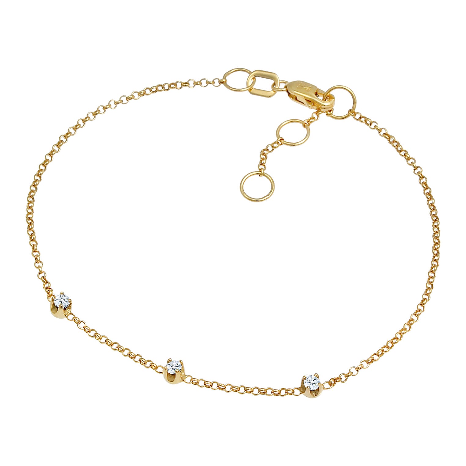 Gold - Elli DIAMONDS | Armband | Diamant ( Weiß, 0,09 ct ) | 375 Gelbgold