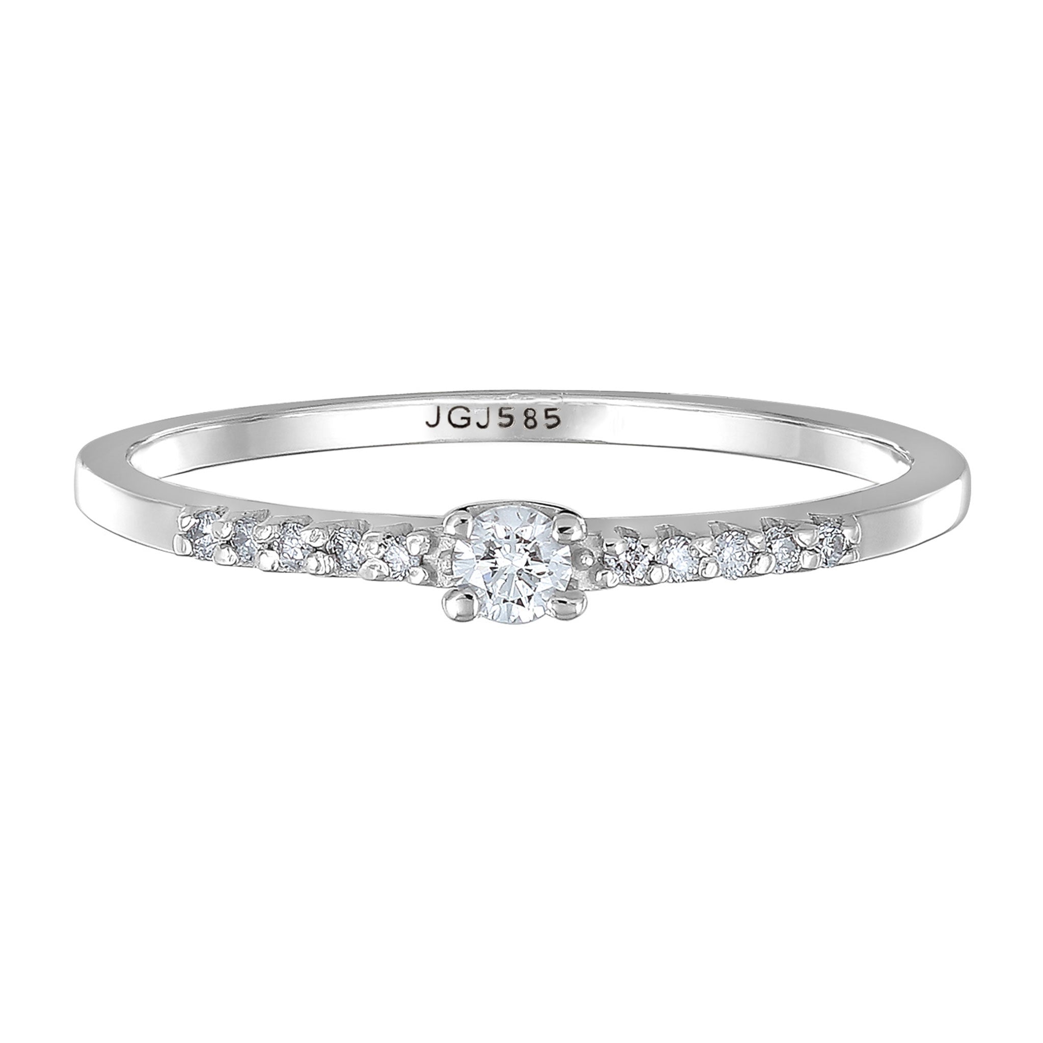 Weiß - Elli DIAMONDS | Verlobungsring | Diamant ( Weiß, 0,11 ct ) | 585 Weißgold