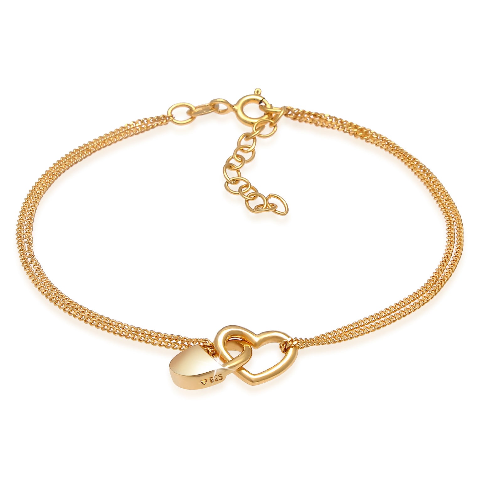 Gold - Elli | Armband Herz | 925 Sterling Silber vergoldet
