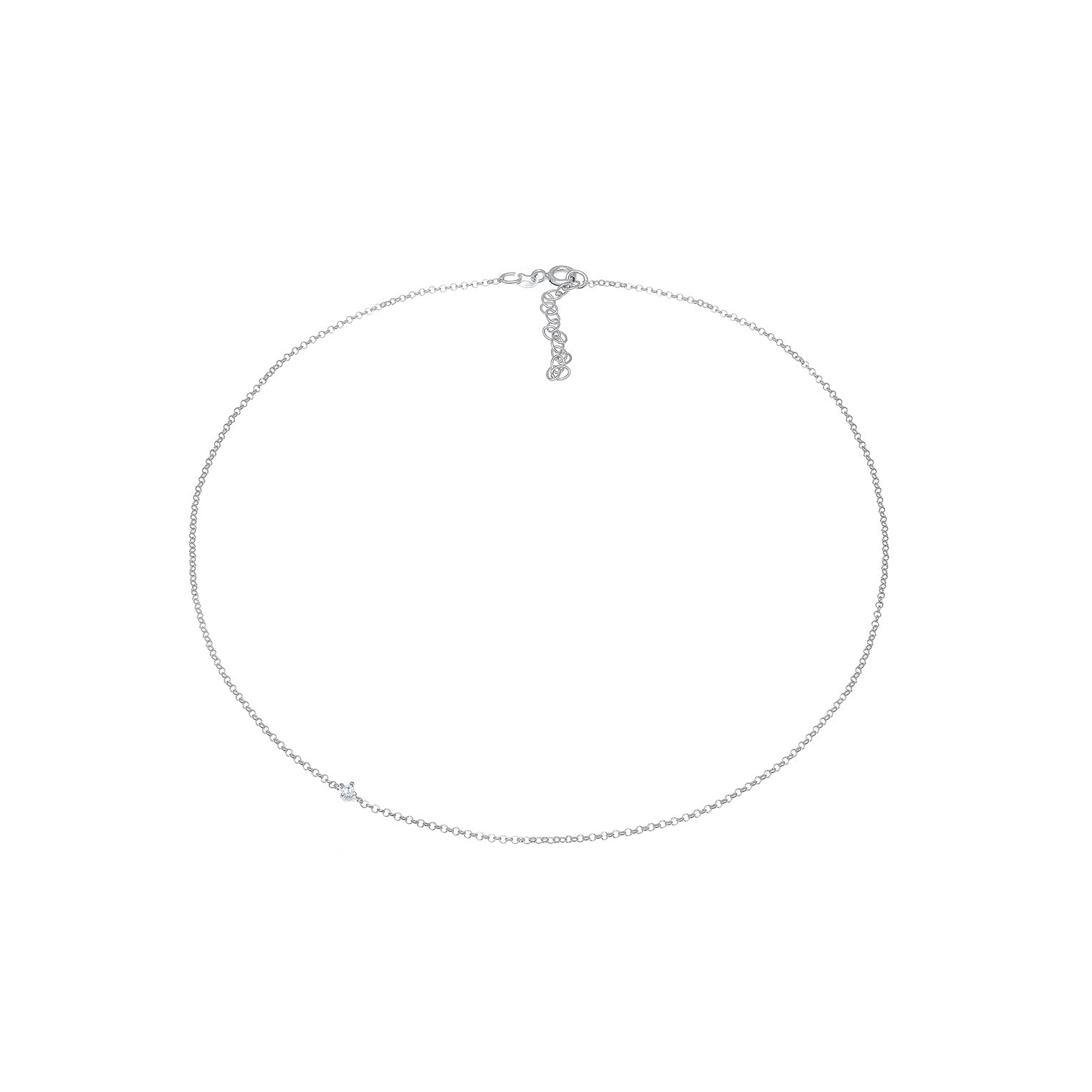 Silber - Elli | Solitär-Kette | Zirkonia (Weiß) | 925er Sterling Silber
