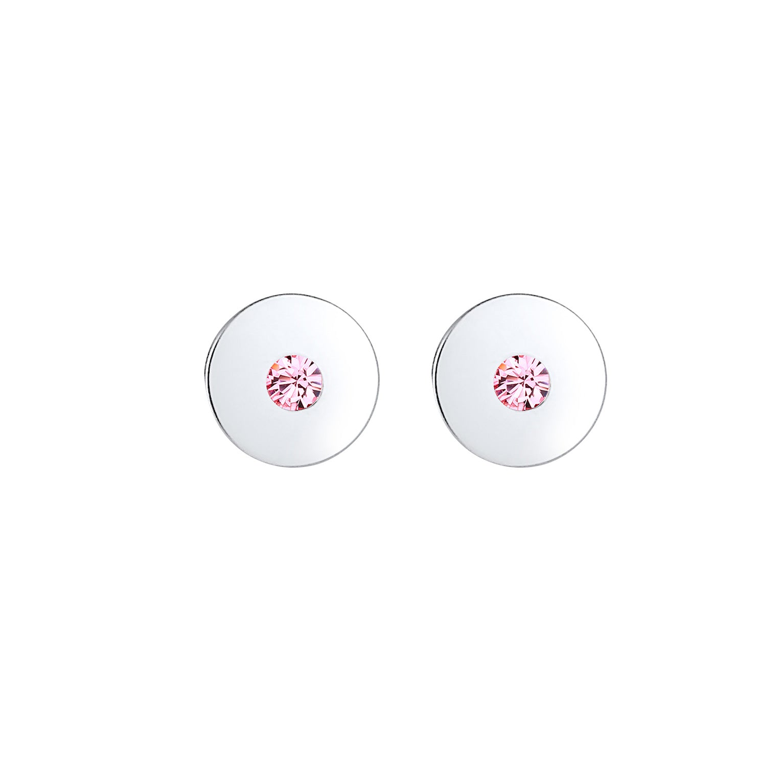 Silber - Elli | Ohrring Geo | Kristall ( Rosa ) | 925er Sterling Silber