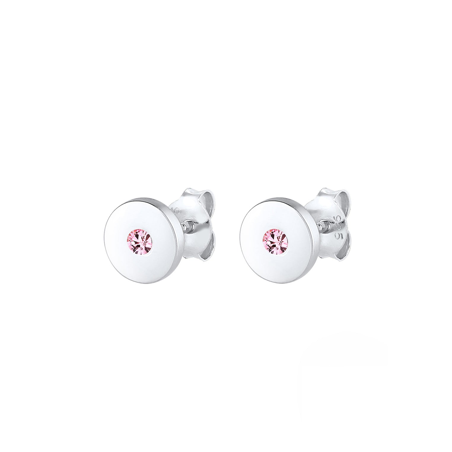 Silber - Elli | Ohrring Geo | Kristall ( Rosa ) | 925er Sterling Silber