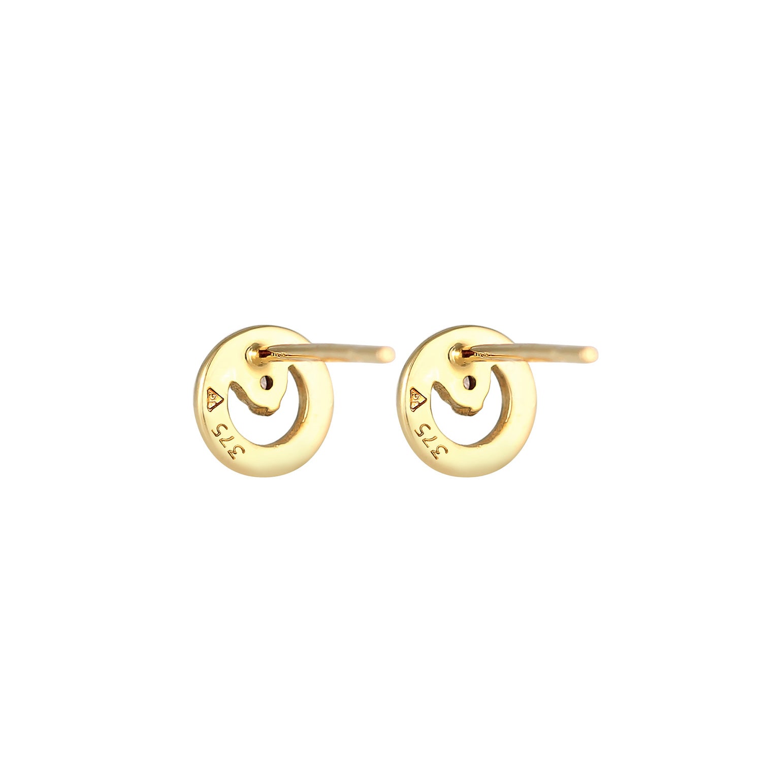 Gold - Elli DIAMONDS | Ohrstecker Kreis | Diamant ( Weiß, 0,03 ct ) | 375 Gelbgold