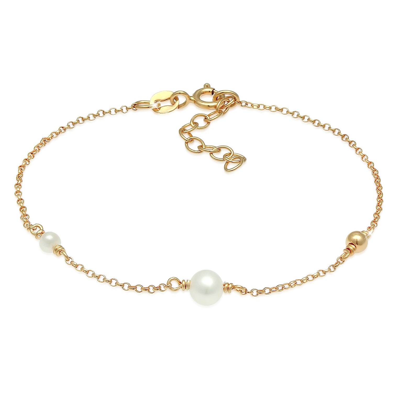 Gold - Elli | Armband | Süßwasserperle | 925 Sterling Silber vergoldet
