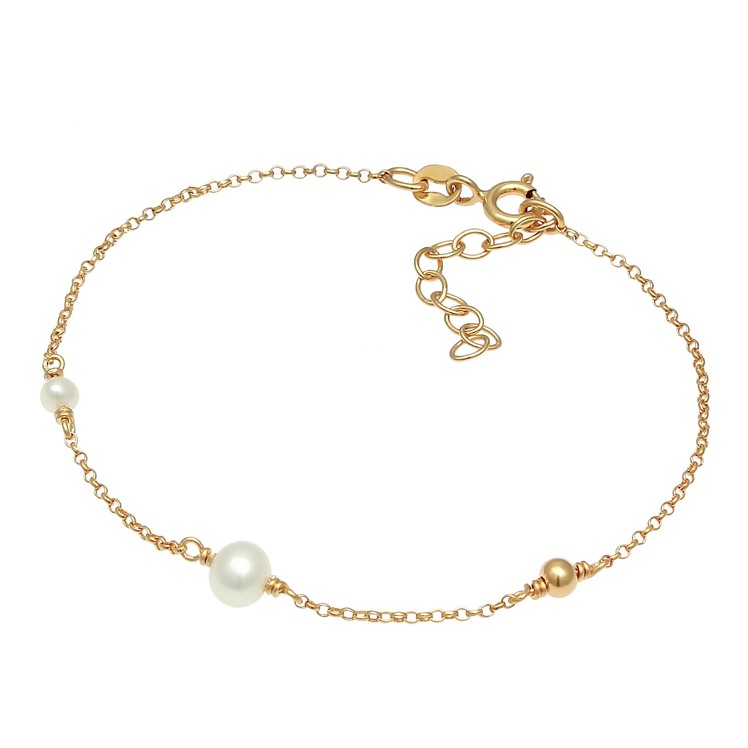 Gold - Elli | Armband | Süßwasserperle | 925 Sterling Silber vergoldet