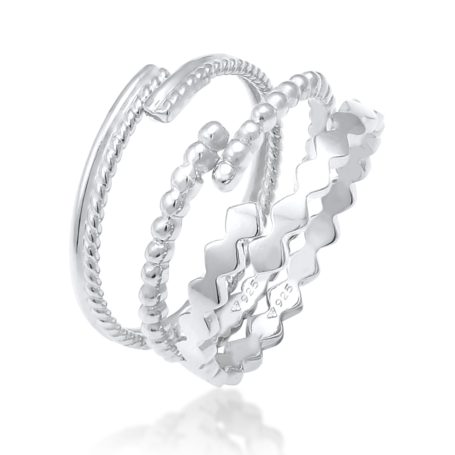 Silber - Elli | Ringset Geo | 925er Sterling Silber