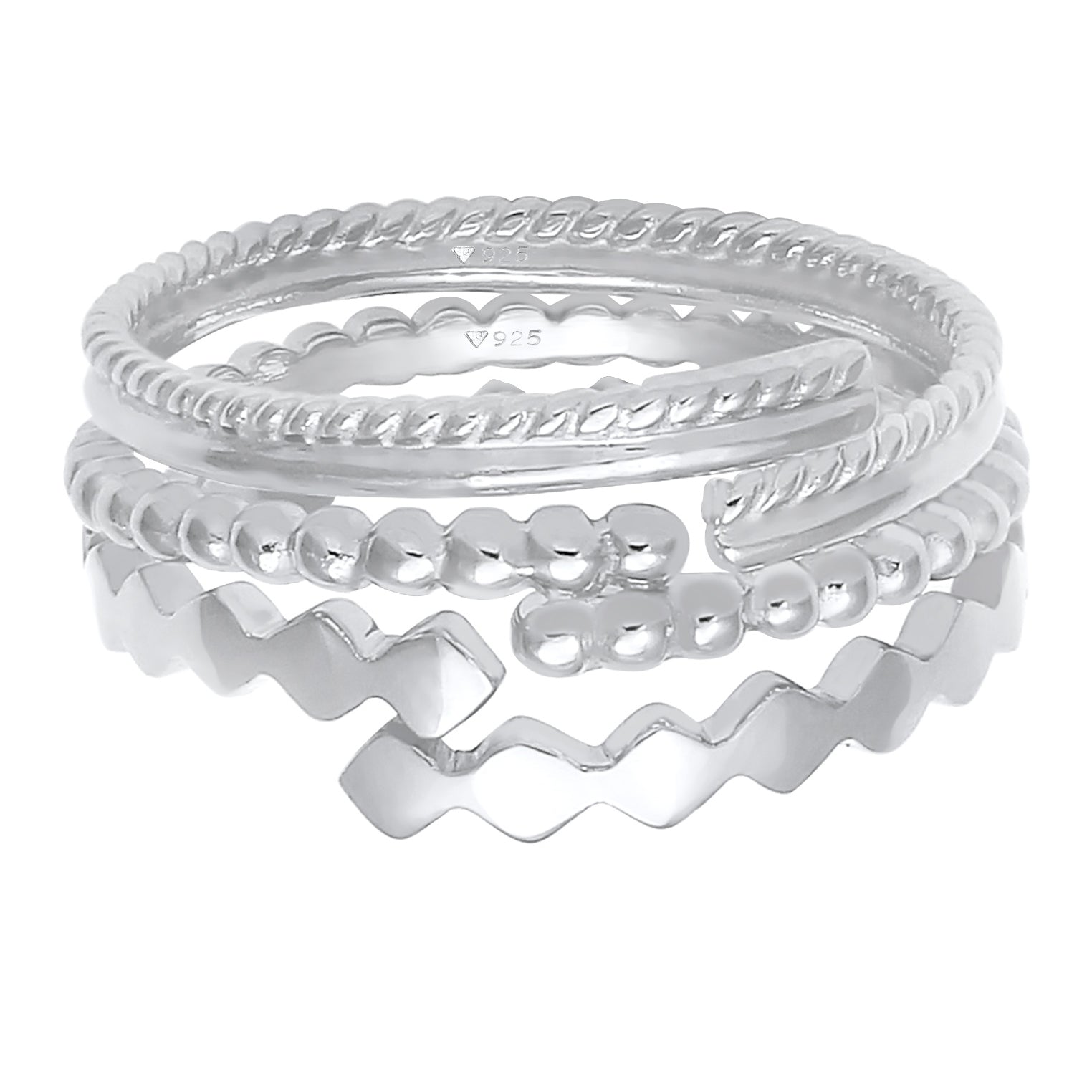 Silber - Elli | Ringset Geo | 925er Sterling Silber